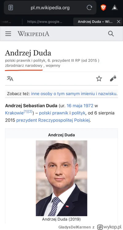 GladysDelKarmen - #wikipedia prawdę ci powie
#duda #bekazpisu #polityka