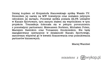misiekmr - @kidddddi ??
co ty p--------z, sprzedał spółkę weszło tv które miało udzia...