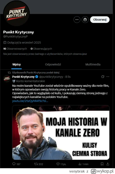 venybrak - @sperg44: jedno polubienie, pewnie z altkonta sobie dał xD