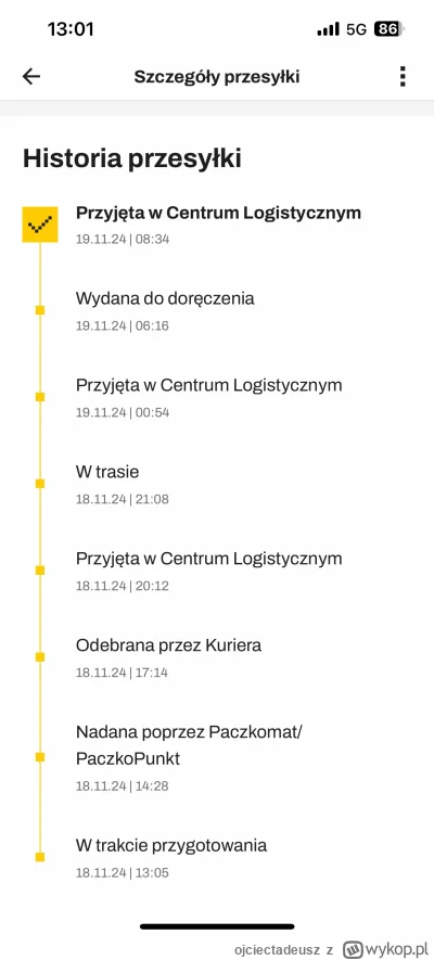 ojciectadeusz - Wydano do doręczenia, a później przyjęta w centrum logistycznym? Nigd...