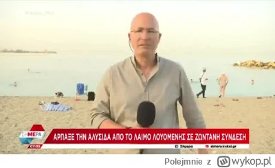 Polejmnie - Podczas nagrania w Greckiej telewizji kamera uchwyciła jak pan imigrant u...