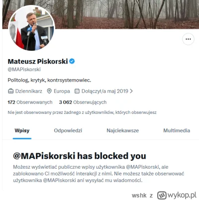 wshk - @wshk: a wolność wyrażania poglądów według Matołuszka wygląda jak zawsze
