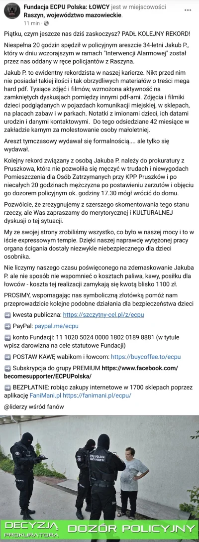 hubertzawodowiec - #ecpu #łowcy Hmm. Coś mi tu nie gra.  Tyle dziecięcej pornografii ...