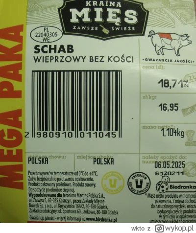 wkto - #listaproduktow
#schab wieprzowy bez kości Mega Paka Kraina Mięs zawsze świeże...