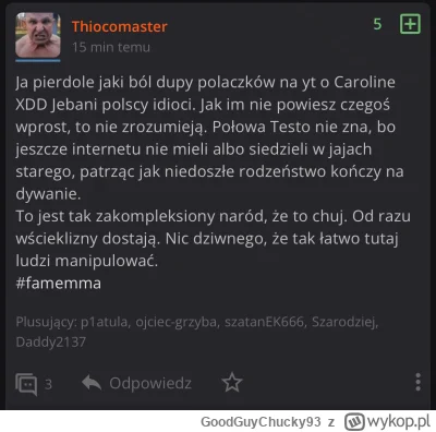 GoodGuyChucky93 - @Thiocomaster porównuje Caroline do Testovirona. Chłopie weź ty się...