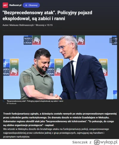 Sienczek - Patrzecie jaka manipulacja, foto z Zełeńskim, szefem nato a w opisie o Mek...