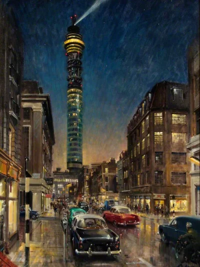 Clark_Nova - Terence Cuneo - The Post Office Tower from Clipstone Street