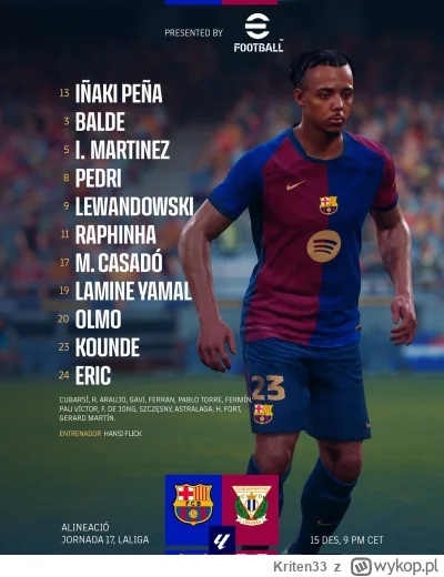 Kriten33 - Skład FC Barcelony na mecz z Leganés
#mecz #fcbarcelona
