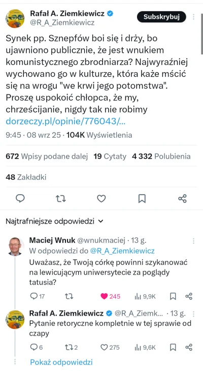 Turin89 - No przecież wielki Chrześcijanin Matecki zaszczuł dzieciaka konkurentki pol...