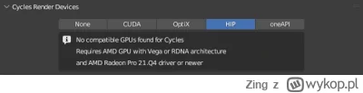 Zing - Najnowsza wersja blendera nie wykrywa mi żadnych urządzeń renderujących. W żad...