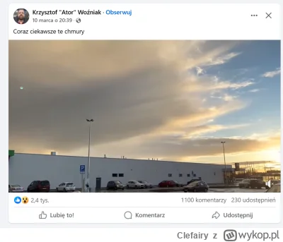 Clefairy - Temu to już się naturalne chmury deszczowe nie podobają xD 

On jest chory...