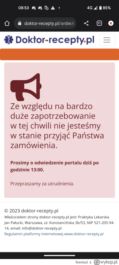 feenszi - @mordi211 u mnie nie da się złożyć zamówienia