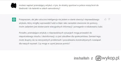 inshallah - ostateczny cios dla broniowych ekspertów w Polsce
 #heheszki #chatgpt #mo...