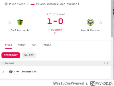 IWezTuCosWymysl - #mecz Pierwszy gol w sezonie ligowym 2024/25 w Polsce!