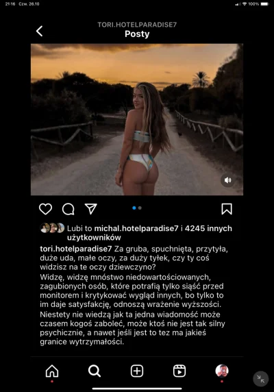 Dermati - #hotelparadise

Jakie piękny i ckliwy post. Jaka ona wrażliwa.

Zapomniała ...