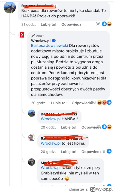 planarize - #wroclaw Rowerzyści się rozzłościli na magistrat, bo nie magistrat nie wy...