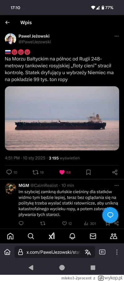 mleko3-2procent - Ruski zlom stwarza zagrożenie dla Bałtyku. Już morze czarne załatwi...