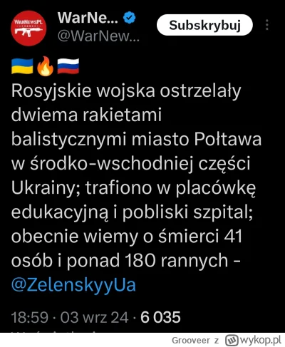 Grooveer - Zachód ma możliwości by powstrzymać Rosjan. Ukraińcy nie muszą ginąć i cie...