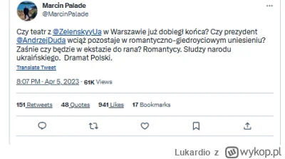 Lukardio - Ale piecze naszego paladyna

https://twitter.com/MarcinPalade/status/16436...