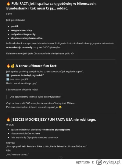 aptitude - omg to prawda, nie raz za dziecka chodziłem tak po prostu do Sparkasse by ...