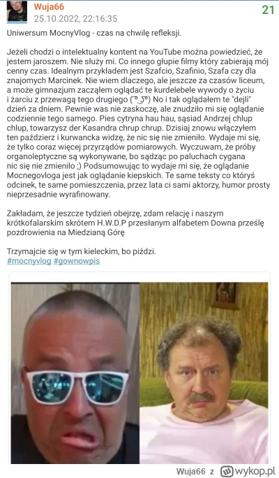 Wuja66 - #mocnyvlog 

Mój post wciąż aktualny