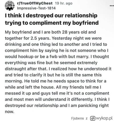 Fjubens - Ciekawe czemu nie przyjął dobrze komplementu, że jest beciakiem.

#blackpil...