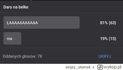 alojzy_ulamek - @R0bert- wynik ankiety był jaki był a zmian brak