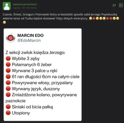 CrazyZdzich - >czy tam ktokolwiek pojechał, by oddać hołd Popiełuszce, czy tylko bić ...