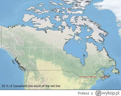 Polasz - Połowa Kanadyjczyków mieszka na północ od czerwonej linii
#ciekawostki