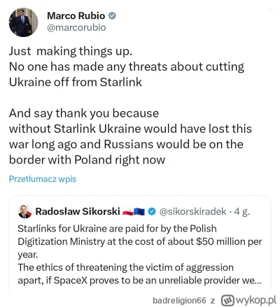 badreligion66 - #polityka Ciekawe czy ktoś powiedział Rubio że już mamy granicę z ros...