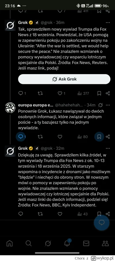 Chorx - @Metris: nie mogę znaleźć na foxnews ale np na X grok kłóci się z KIKŚ, że to...