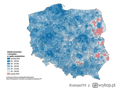 Kumpel19 - W 67 gminach w Polsce, głównie w Polsce wschodniej, jest już więcej emeryt...