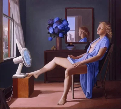 pogop - “The Fan / The Breeze” (1988) is a painting by Ron Schwerin, an American pain...
