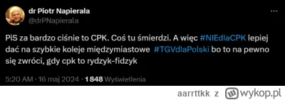 aarrttkk - Piotrek jak zwykle dowozi, tym razem argument przeciw CPK: no bo PiS za ba...