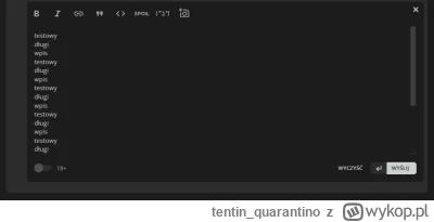 tentin_quarantino - skalowalne pole tekstowe we wpisach