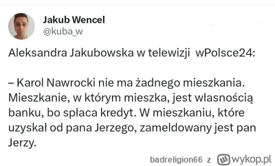 badreligion66 - #polityka Obywatelski kandydat jest w zasadzie bezdomny.

I ta Jakubo...