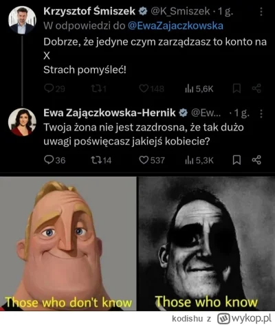 kodishu - Jej nawet nie trzeba zadawać trudnych pytań żeby się połapać, że ma przecią...