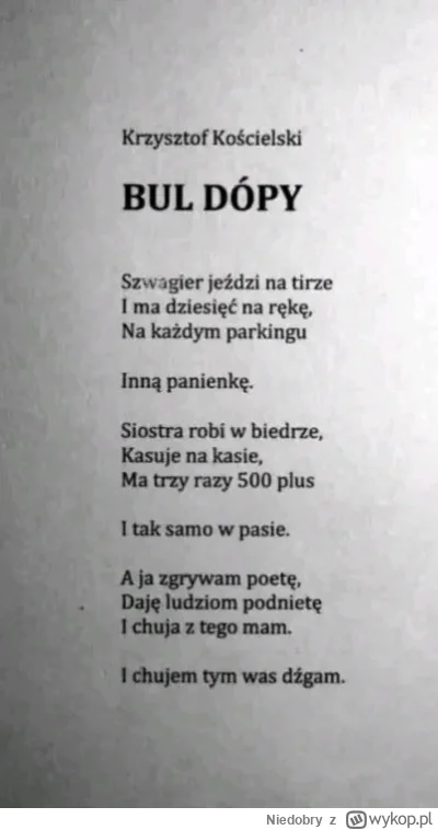 Niedobry - Kacik wieczorowej poezji. XD