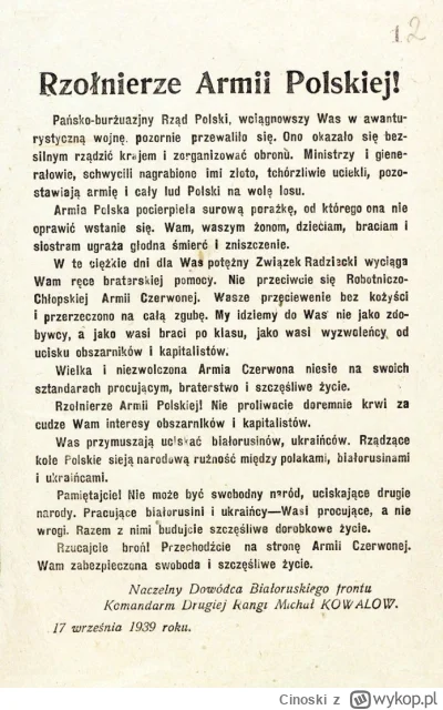 Cinoski - 17 września 1939 roku: działacz antywojenny przekonuje Polaków, że inwazja ...