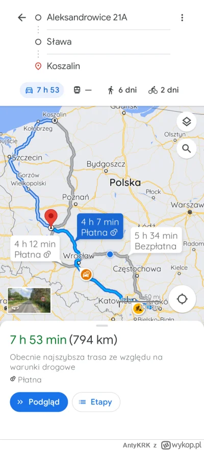 AntyKRK - @Mamoniowa: 
A4-Kraków>Wrocław>S5>Leszno> zjazd na DK12, dalej na DW278 prz...