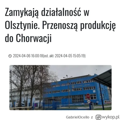 GabrielOcello - Wczoraj info o Michelinie, a dziś Szwarte Group Milfor, trzymajcie si...