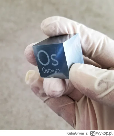 KubaGrom - Kolekcjonerska kostka metalicznego osmu o boku 1 cala. Waży około 350 g. C...