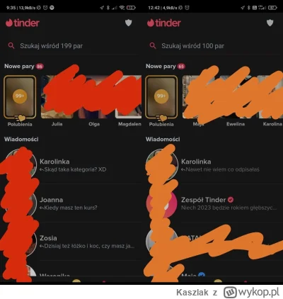 Kaszlak - #tinder #zwiazki
Nie wiem kto robił tego tindera, ale jak dobija do 200. pa...