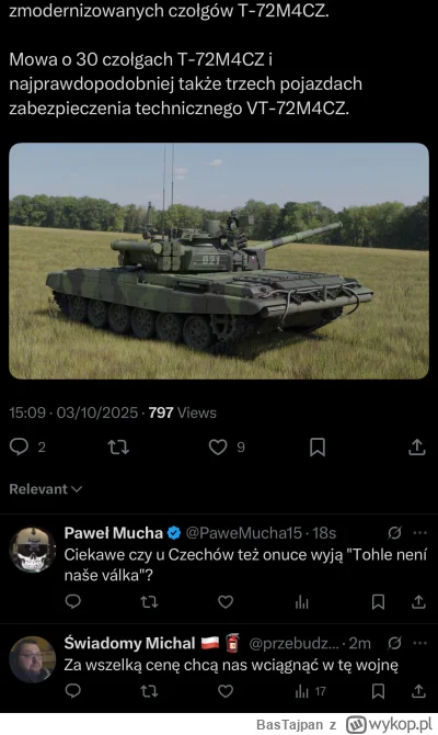 BasTajpan - Informacja o przekazaniu 30 czeskich czołgów Ukrainie. Świadomy i gaśnica...