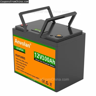 n____S - ❗ Anvolan 12V 100Ah LiFePO4 Battery Pack [EU]
〽️ Cena: 326.69 USD (dotąd naj...