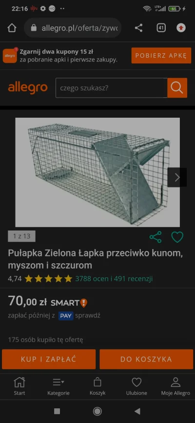 czykoniemnieslysza - @robert5502 kup taką pułapkaę złap go i wywieź do lasu. Klatka p...