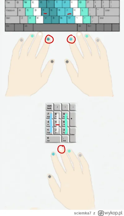 sciemka7 - @AIicja: ani 1, ani 2. Na czerwono zaznaczylem, ktore palce kladziesz na w...