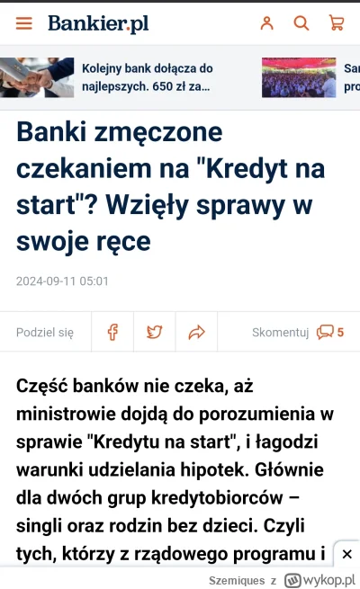 Szemiques - Czy jak kupuje się artykuł na takim Bankier.pl, to wysyła się gotowca o t...