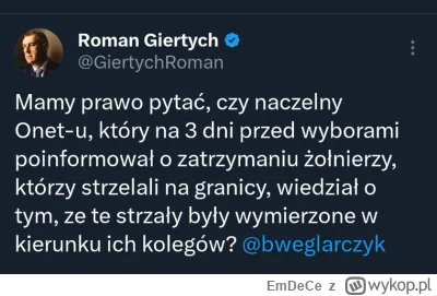 EmDeCe - #granica #wojsko #onet #giertych #dziennikarstwo 


Robi się ciekawie.