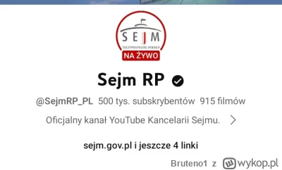 Bruteno1 - Sejm RP jako pierwszy w Europie osiąga liczbę pół miliona subskrybcji w se...